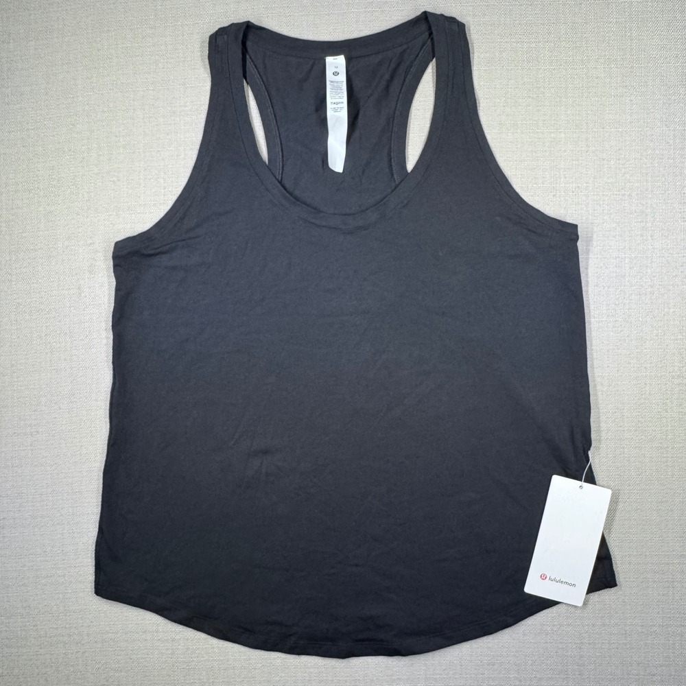 Lululemon Womens Love Tank Racerback Top Pima Cotton Black Size 12 LW1DDUS NWT